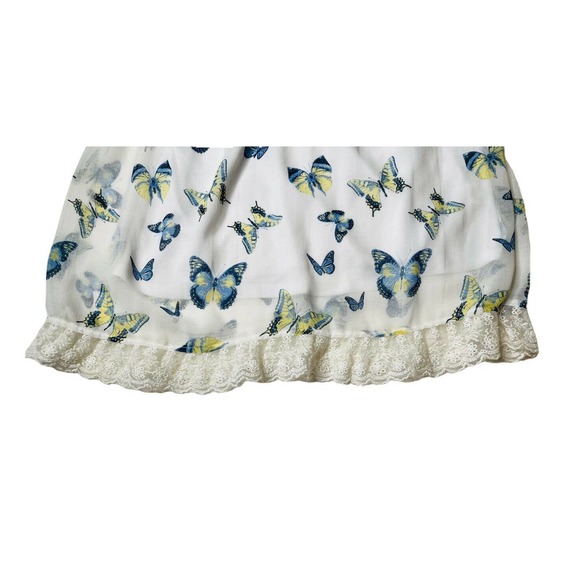 NEW Disney Alice Through The Looking Glass White Dress Blue Butterfly Lace Sz S - Picture 2 of 6